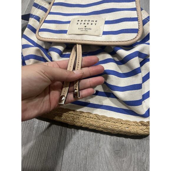 Kate Spade “BROOME STREET” Backpack Pockets Beach Theme Stripe